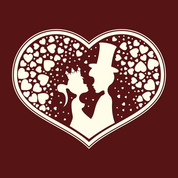 王子和公主的剪影图片下载