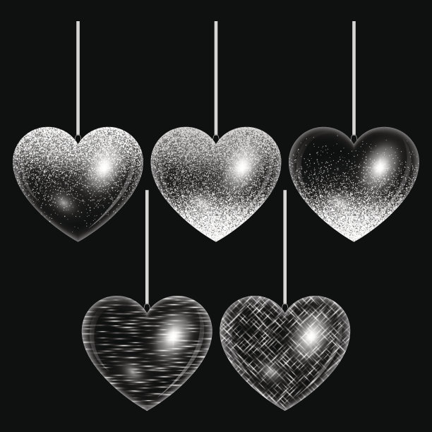 一套心形银风格图片下载