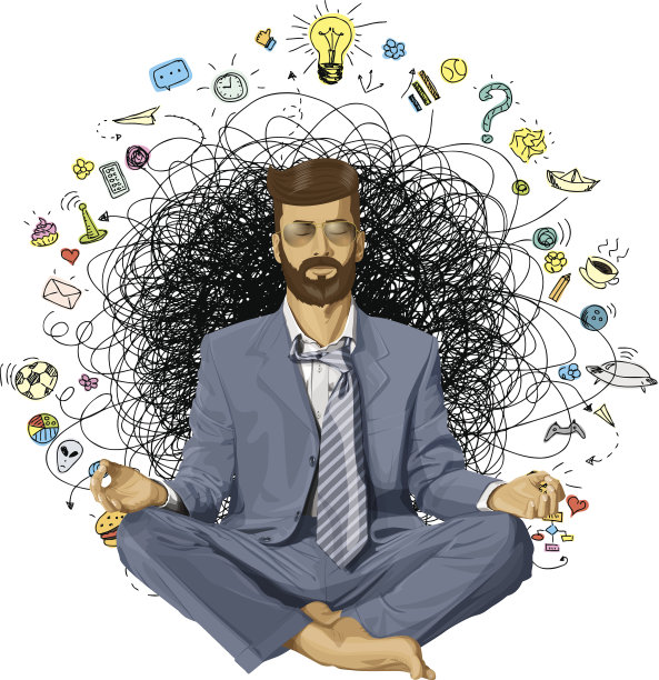 商人潮在莲花姿势沉思原来-图片下载