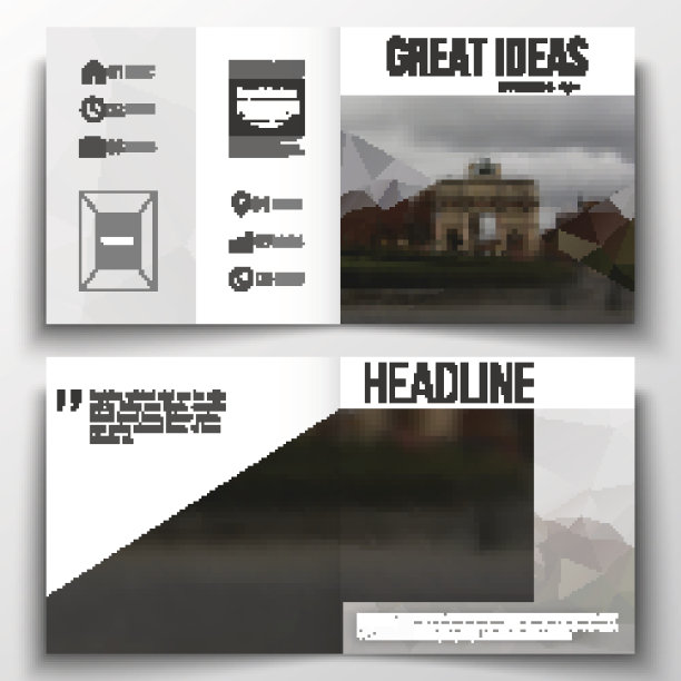 为宣传册、杂志、传单制作年度报告业务模板图片下载