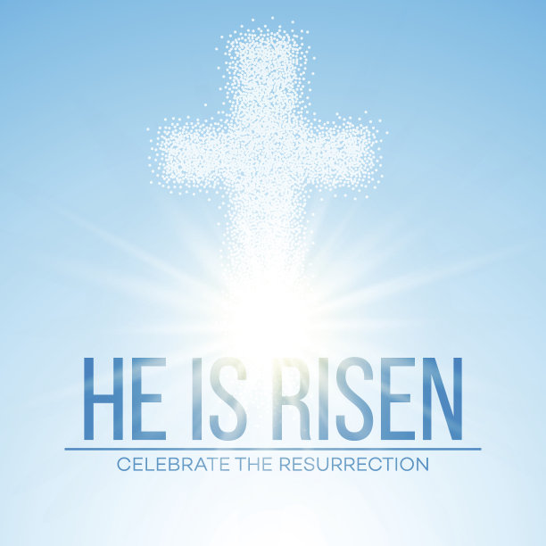 他已经复活了。复活节的背景。矢量图图片下载