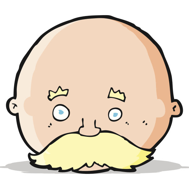 卡通版的留着胡子的秃头男人图片下载