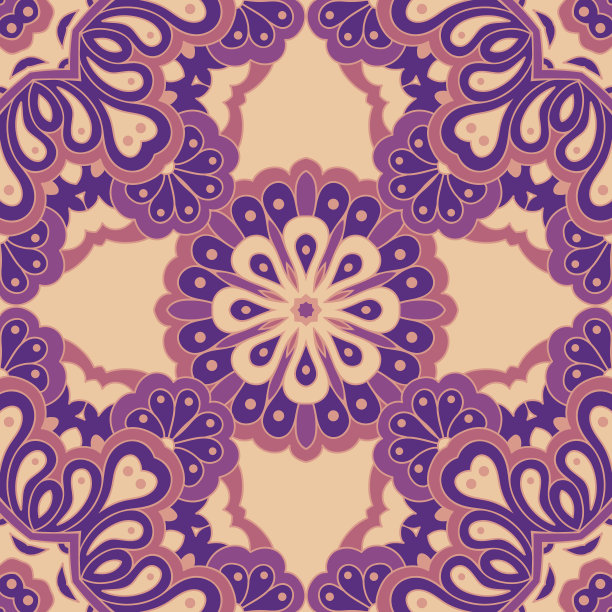 阿拉伯式花纹无缝模式。素材图片