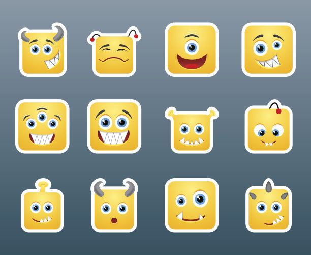 怪物微笑贴纸图片下载