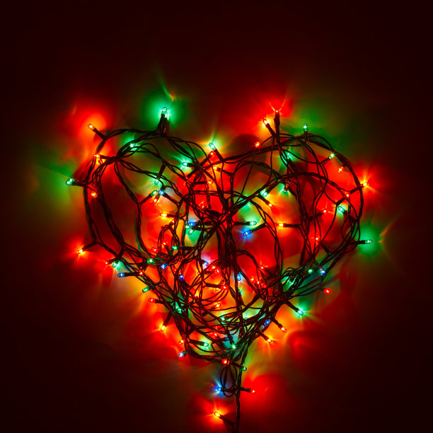 心形仙女灯假日背景图片下载