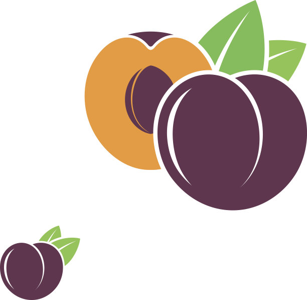 李子。白色背景上的抽象水果图片下载