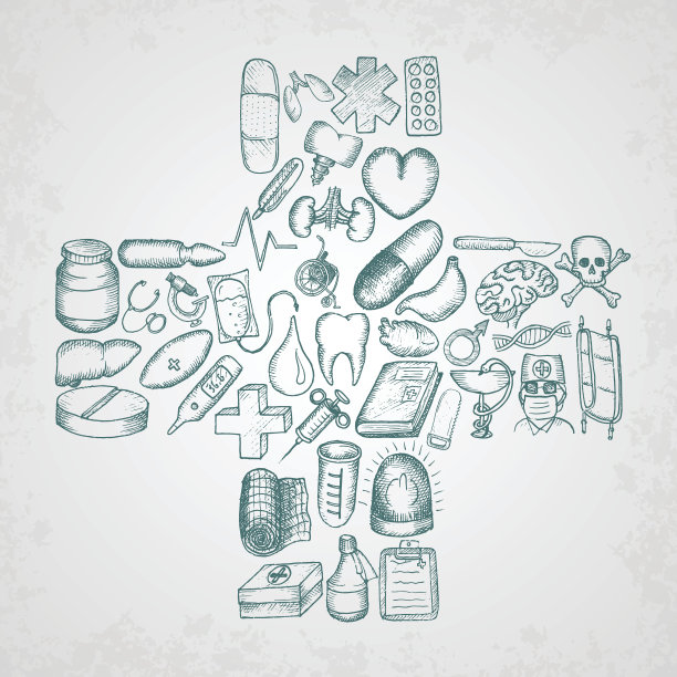 一组医疗图标。图片下载