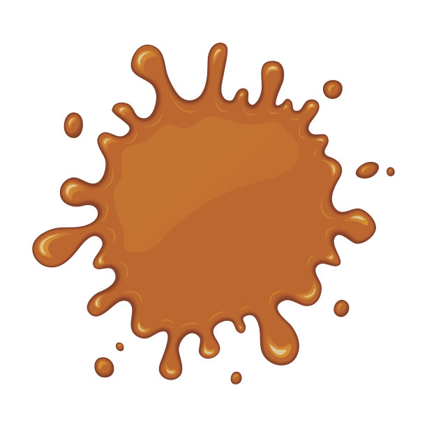 向量喷溅流动焦糖。图片下载