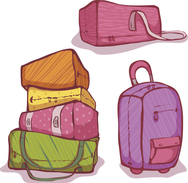 矢量卡通插图的彩色袋套图片下载