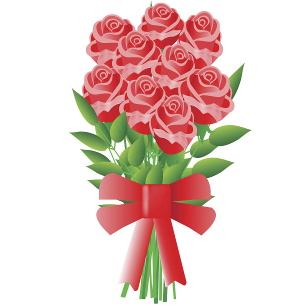 红玫瑰花束图片下载