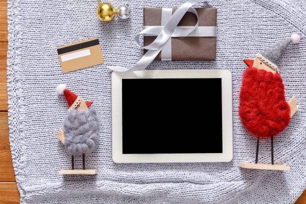 圣诞网上购物背景素材图片