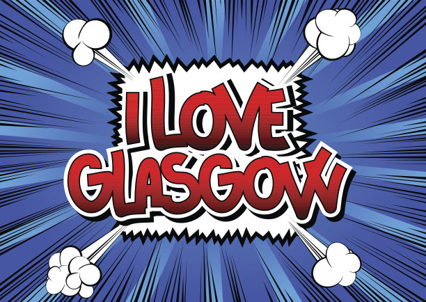 我爱格拉斯哥-漫画风格的词。图片下载
