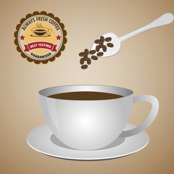 天然咖啡，总是新鲜的咖啡杯，咖啡杯里有咖啡豆。图片下载