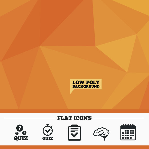 测试图标。清单和人脑符号。图片下载