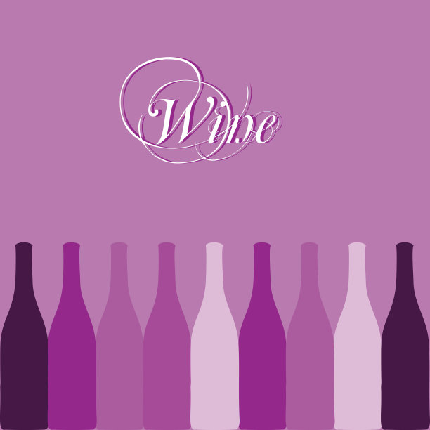 矢量紫罗兰酒瓶剪影图片下载