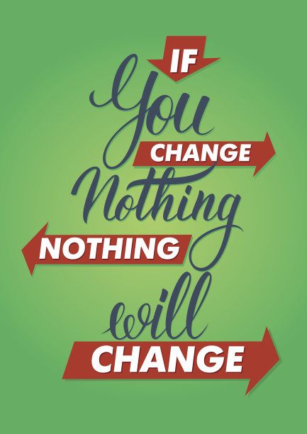 如果你什么都不改变，什么也不会改变。刻字的迹象。图片下载