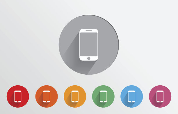 一套彩色的智能手机图标图片下载