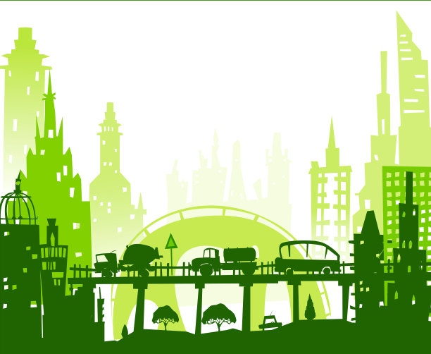 城市道路桥梁交通枢纽插画图片下载