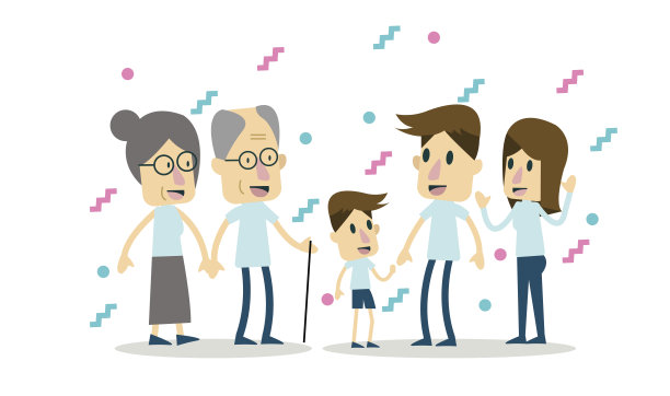 大家庭在一起。素材图片