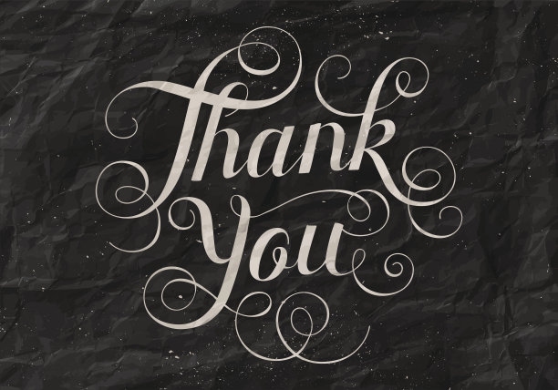 手写谢谢黑纸背景。书法在感恩节图片下载