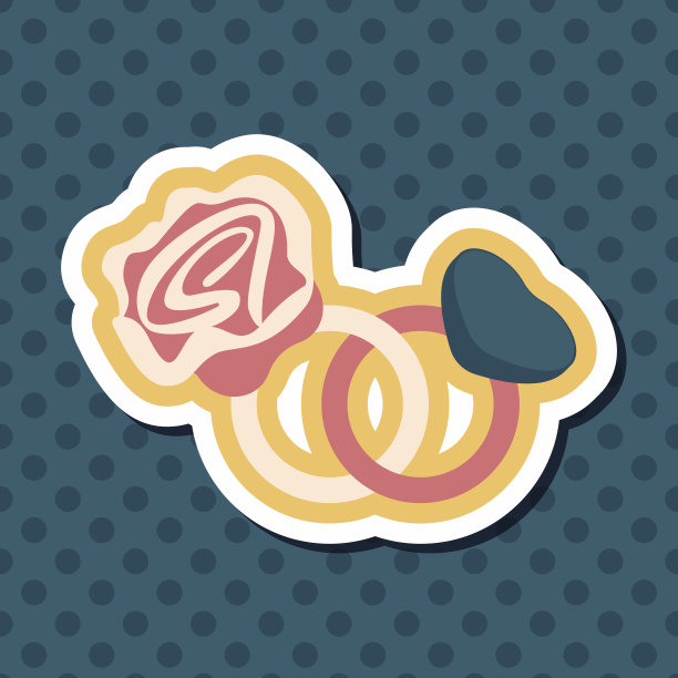 情人节钻石戒指的长影子图标，eps10图片下载