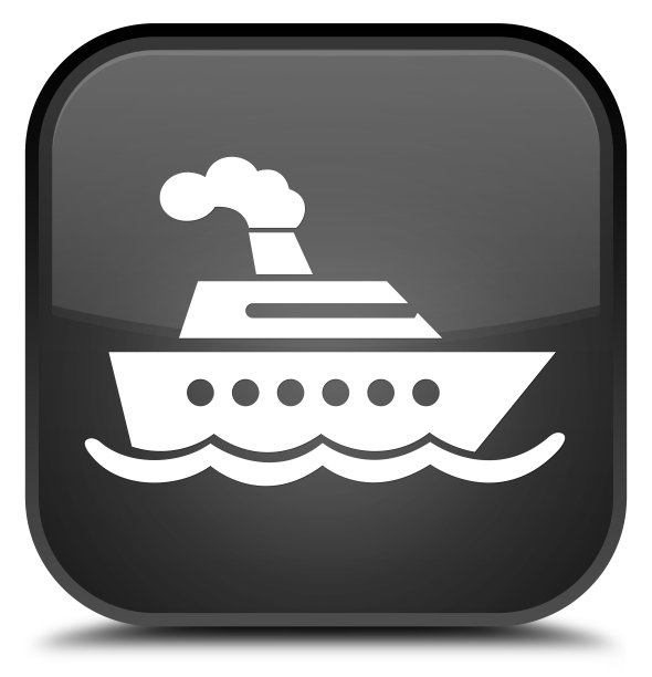 邮轮图标特殊黑色方形按钮图片下载