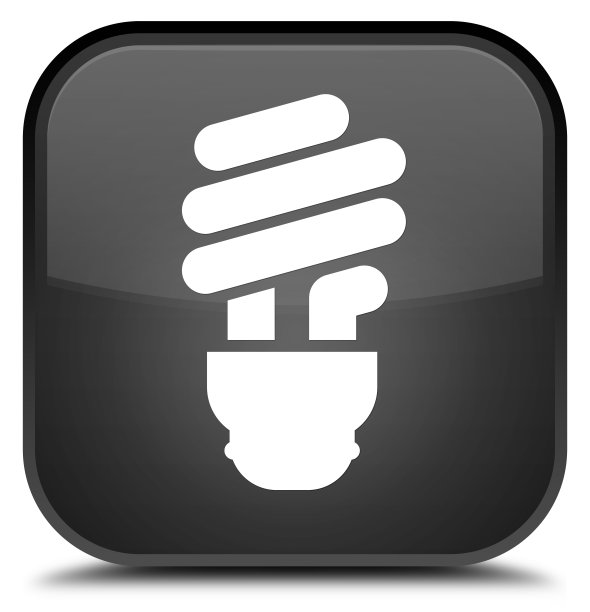 灯泡图标特殊的黑色方形按钮图片下载