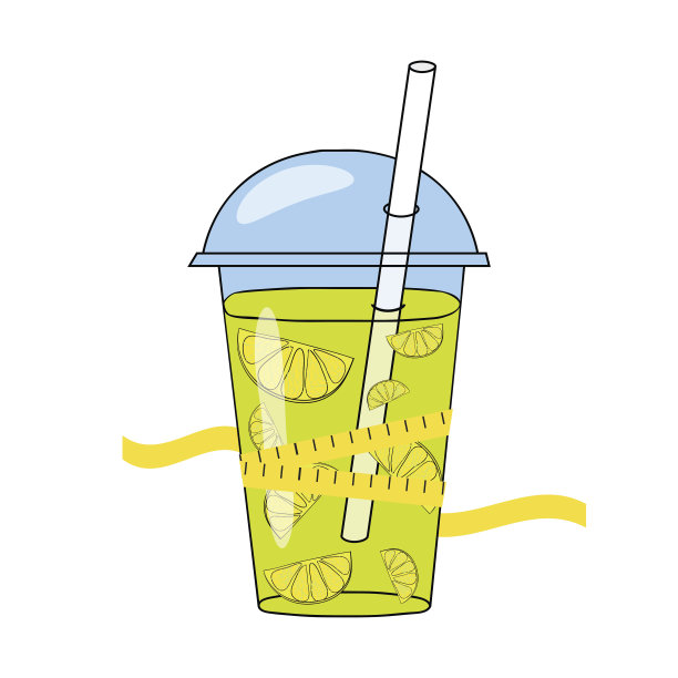 手绘的冰沙和冰沙。减肥的概念图片下载