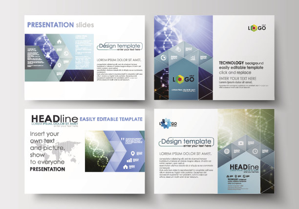演示幻灯片的业务模板集。简单的可编辑的抽象图片下载