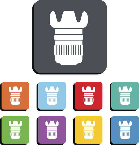 相机镜头矢量图标插图图片下载