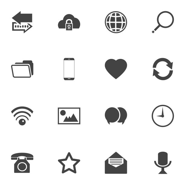 联系图标股票向量集图片下载