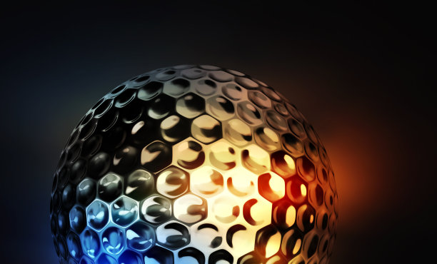 抽象的彩色背景上的高尔夫球图片下载