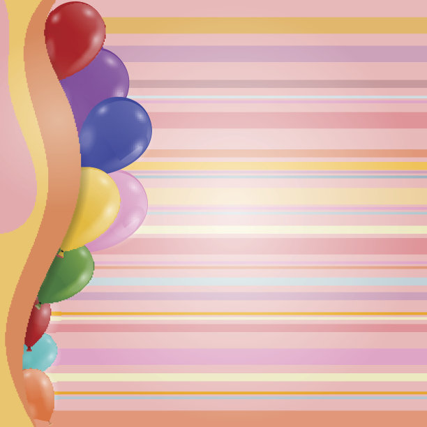 条纹复古背景-生日邀请气球图片下载