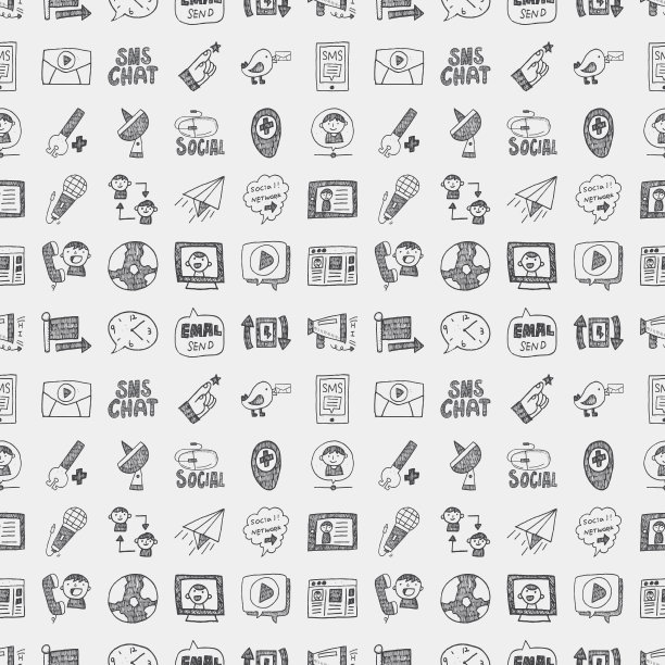 无缝涂鸦交流模式素材图片