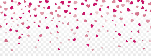 情人节的背景与心落在透明图片下载