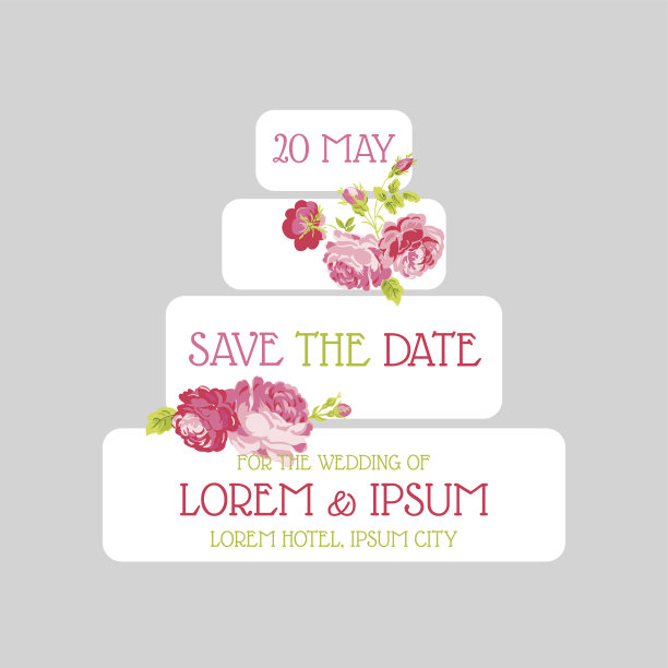 婚礼蛋糕邀请函-节省时间图片下载