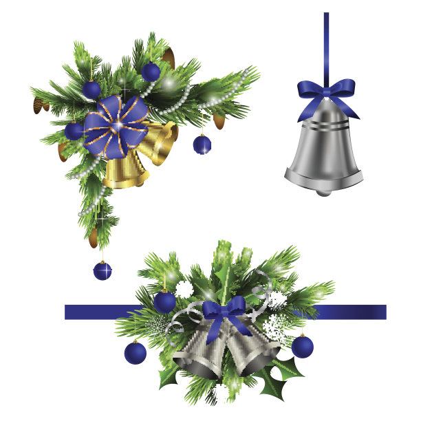 圣诞元素为您的设计蓝色图片下载