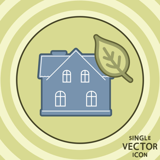 单色矢量图标。Eco的房子。图片下载