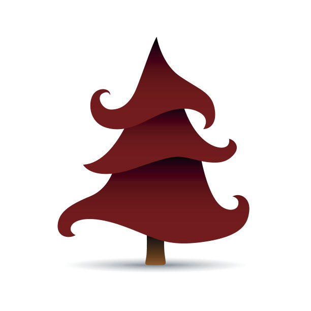 矢量红色圣诞树图片下载