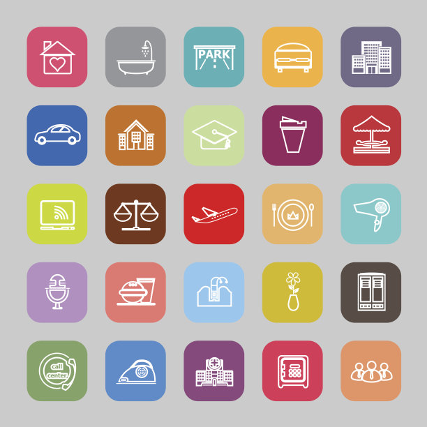 酒店业务线平面图标图片下载