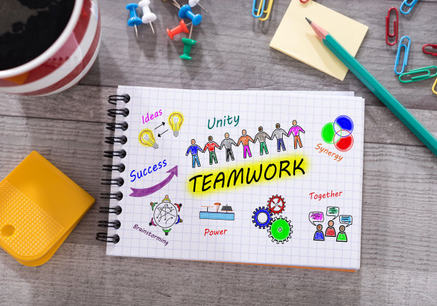 记事本上的团队协作概念图片下载