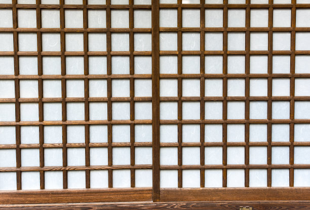 传统的日本纸窗，亚洲房子的内部，背景图片下载