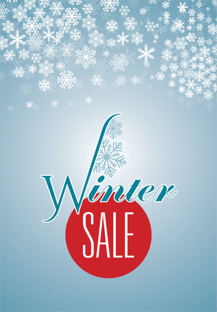 冬季促销海报设计模板。创造性的商业推广载体。图片下载