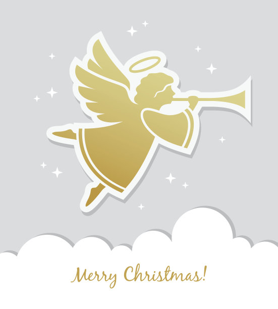 天使圣诞贺卡素材图片