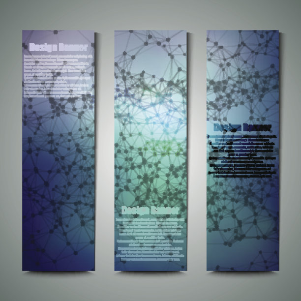 向量垂直商业横幅设置多边形抽象形状，三角形图片下载