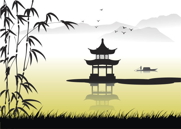 中国山水画素材图片