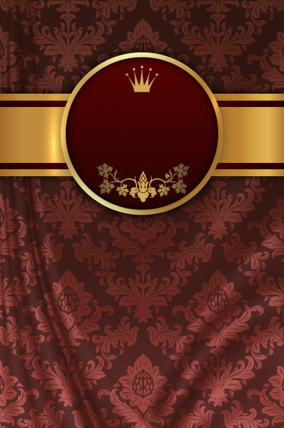 装饰复古背景与黄金边界。图片下载