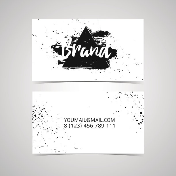 黑白设计模板制卡与墨点图片下载