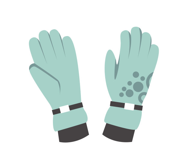 滑雪板运动服装和工具元素图片下载