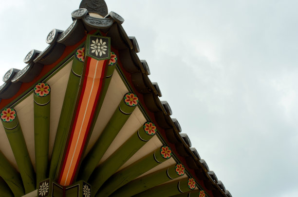 首尔德sugung宫的屋顶图片下载